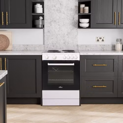 Willow 68L Freestanding Single Cavity Electric Cooker with Solid Plate and Grill, White – 5