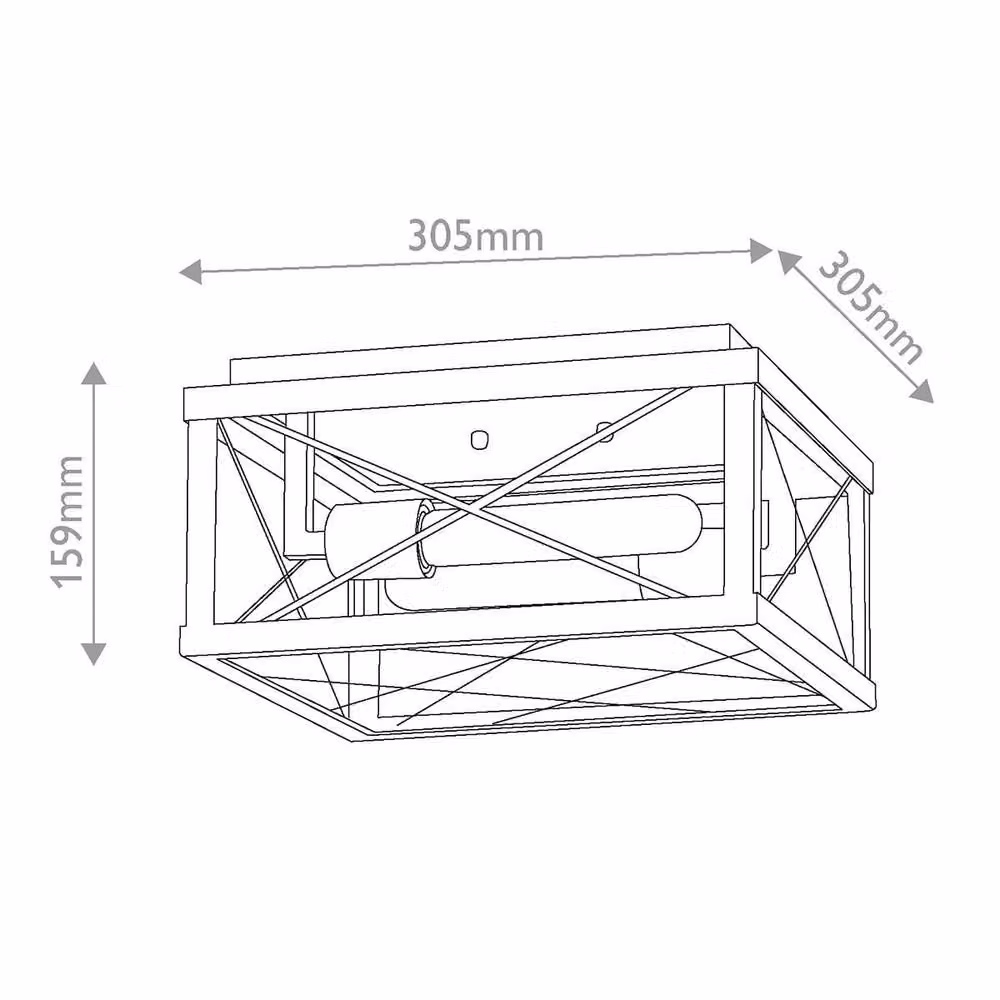 Netlighting Monte Porch Black Ceiling Flush Garden Lantern with Transparent Glass and Metal, IP44 – 2