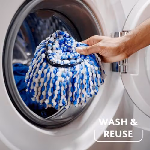 Vileda H2Pro Spin Mop Refill Blue and White Microfibre Mop Head Pad – 4
