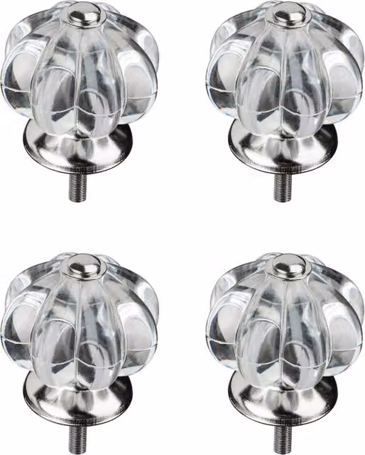 Orsina Set of 4 Victorian Style Clear Polished Acrylic Drawer Knobs – 1