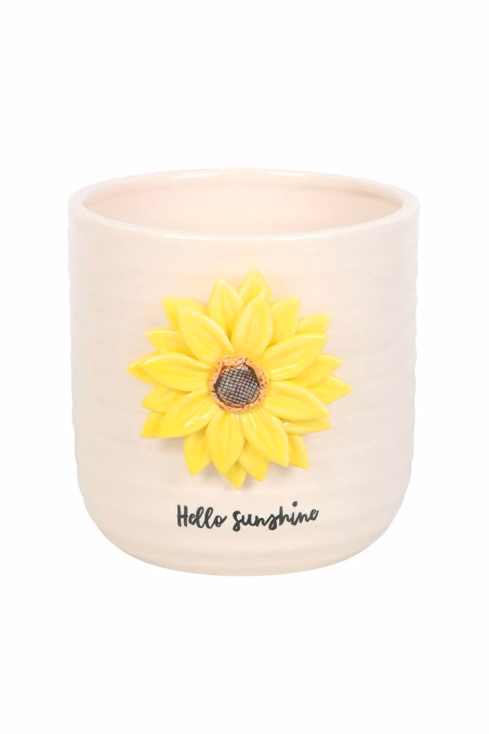 KDMD Hello Sunshine 3D Sunflower Ceramic Plant Pot in White – 2