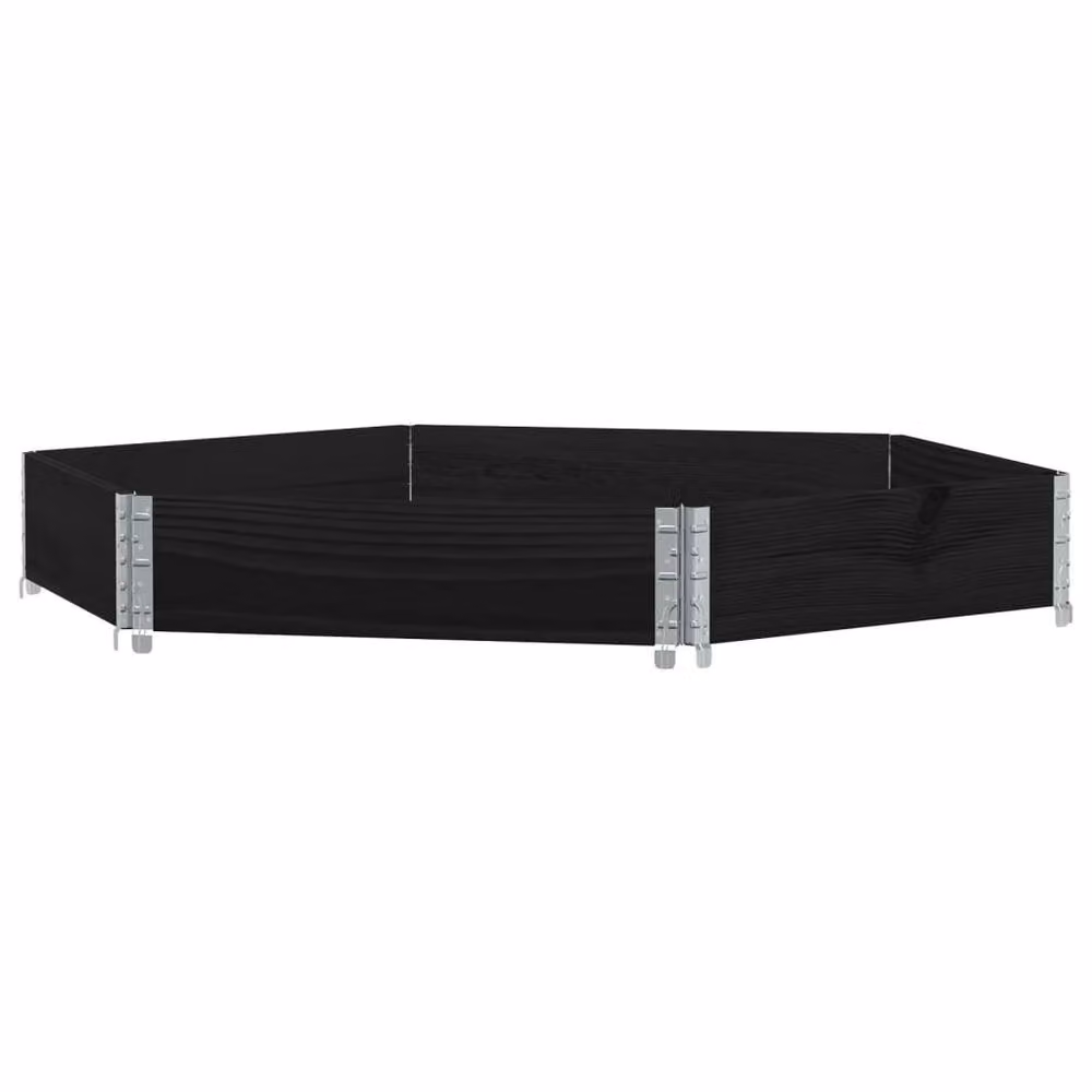 Berkfield Home Hexagon Raised Bed in Black Solid Wood and Galvanised Steel, W/D/H: 160 x 160 x 21.5 cm – 3