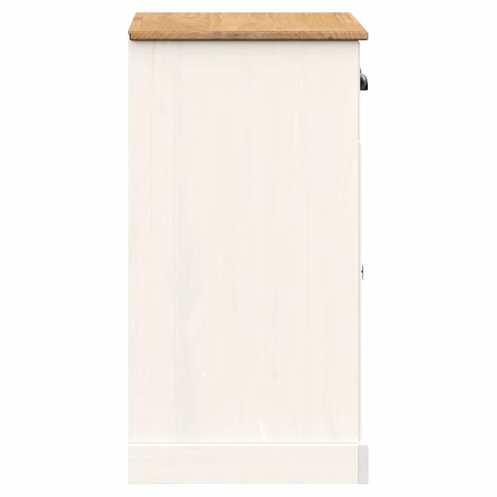 Berkfield Home VIGO Sideboard with Drawers in White Waxed Solid Pine Wood, W/D/H: 78 x 40 x 75 cm – 3