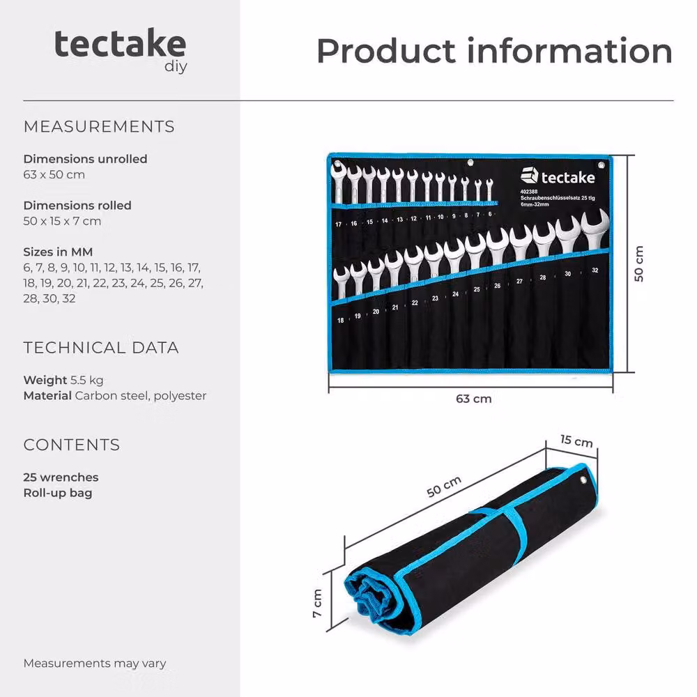tectake Spanner Set, Multicolour – 6