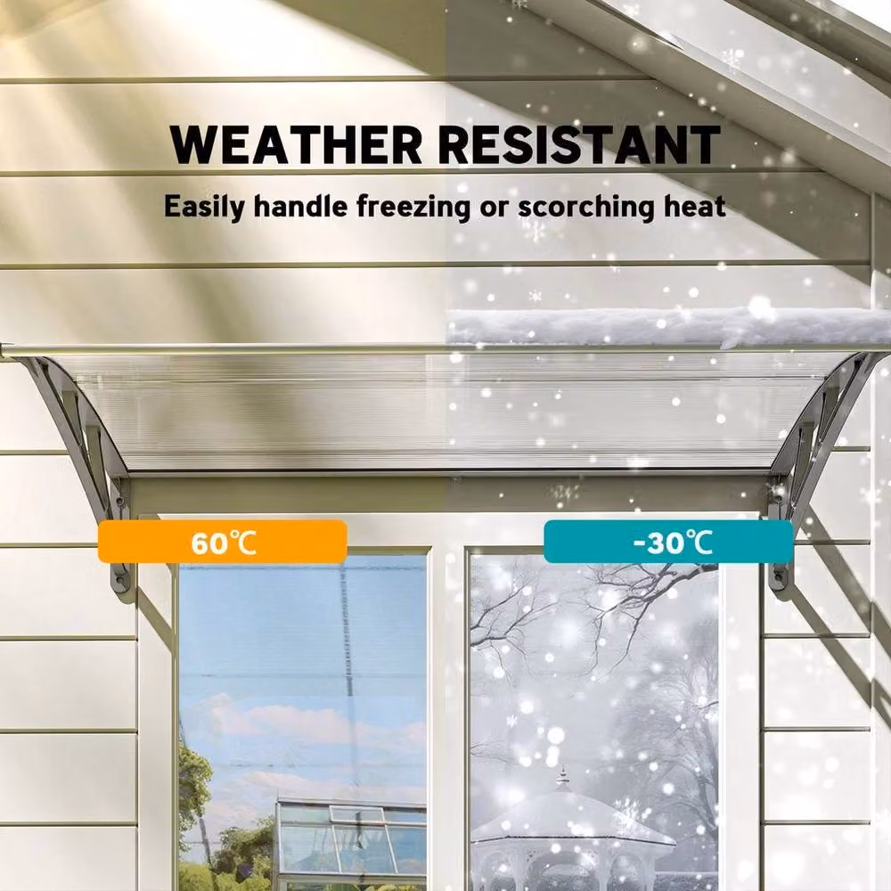 Kelvenix Grey Outdoor Door Canopy Awning and Rain Shelter – 3