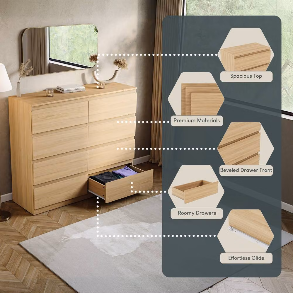 HD Designs Denver 8 Drawer Chest of Drawers in Brown – 3