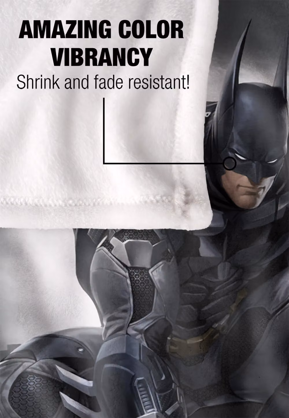 Warner Brothers Batman Arkham Knight Perched Silky Touch Super Soft Throw Blanket in White, W/D: 152.4 x 127.0 cm – 3