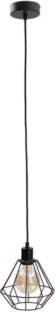 Foskal Industrial Metal Wire Frame Pendant Ceiling Light in Black, Diameter: 20 cm, E27