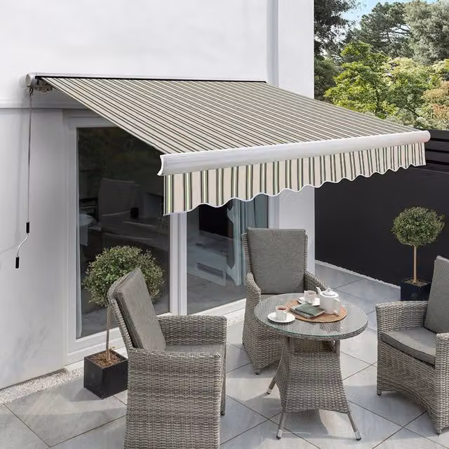 Primrose Multi-Stripe Manual Full Cassette Awning, Width: 200 cm