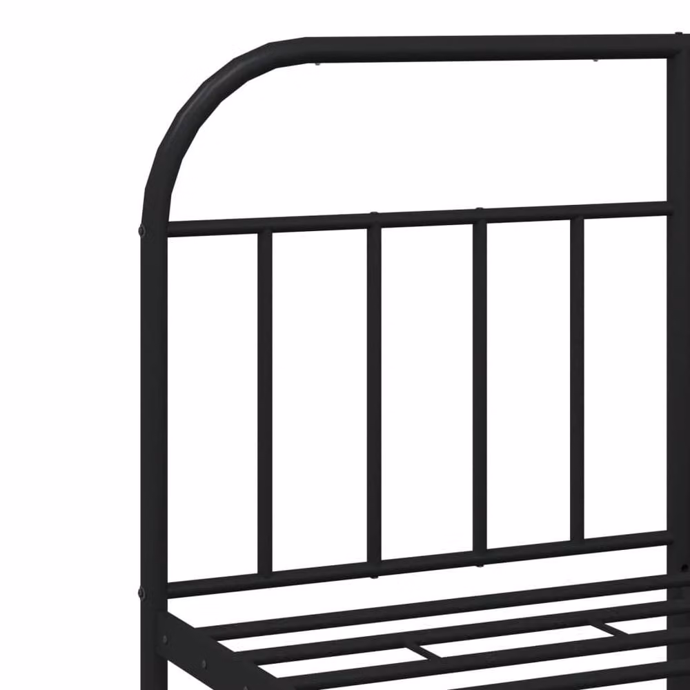 Berkfield Home Metal Bed Frame with Headboard in Black, W/D/H: 140 x 200 x 100 cm – 3