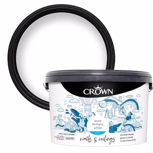 Crown Matt Emulsion Water Based Dispersion in White, 10 Litre – 2