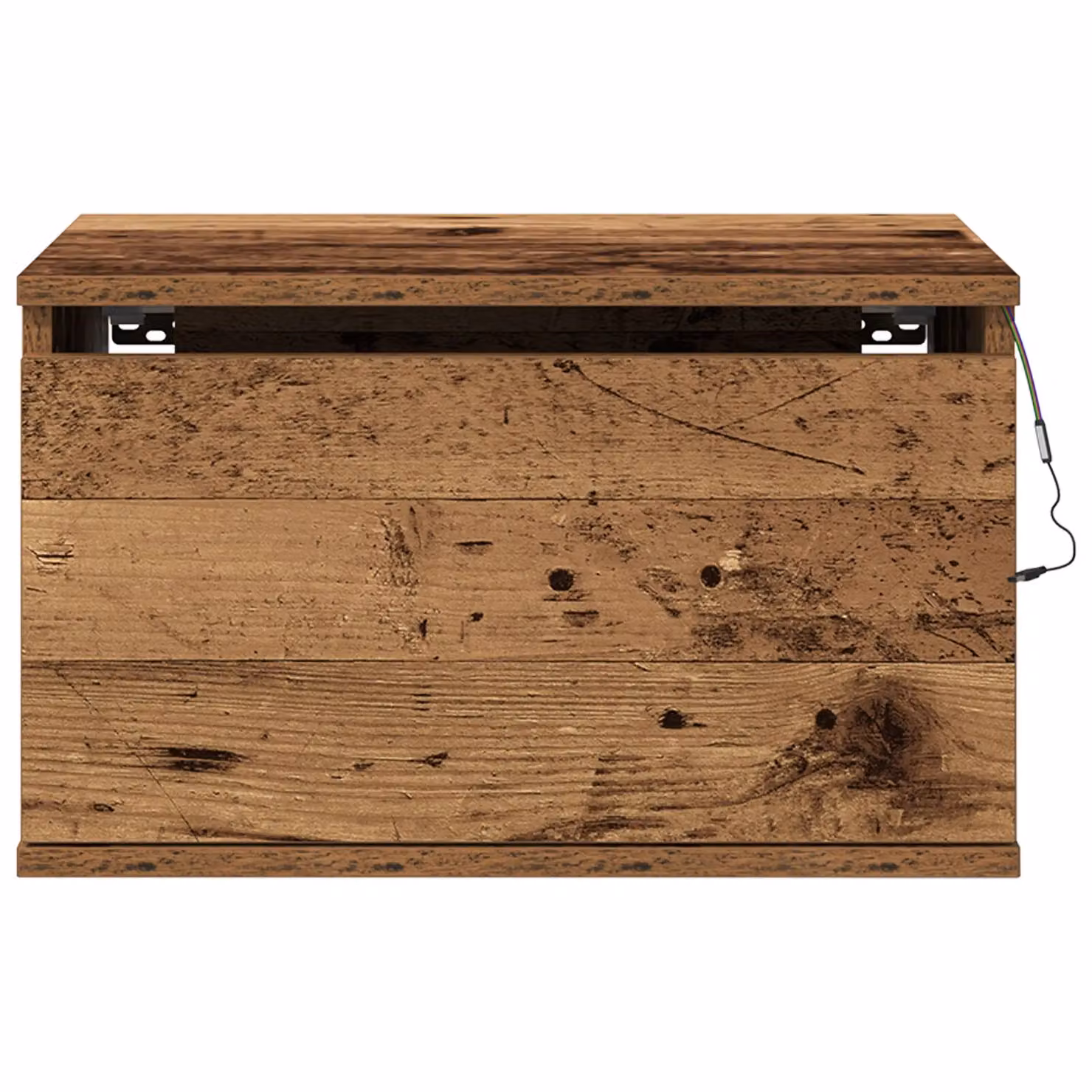Berkfield Home Set of 2 Wall-Mounted Rustic Wood Bedside Cabinets with Integrated LED Lights in Brown – 4