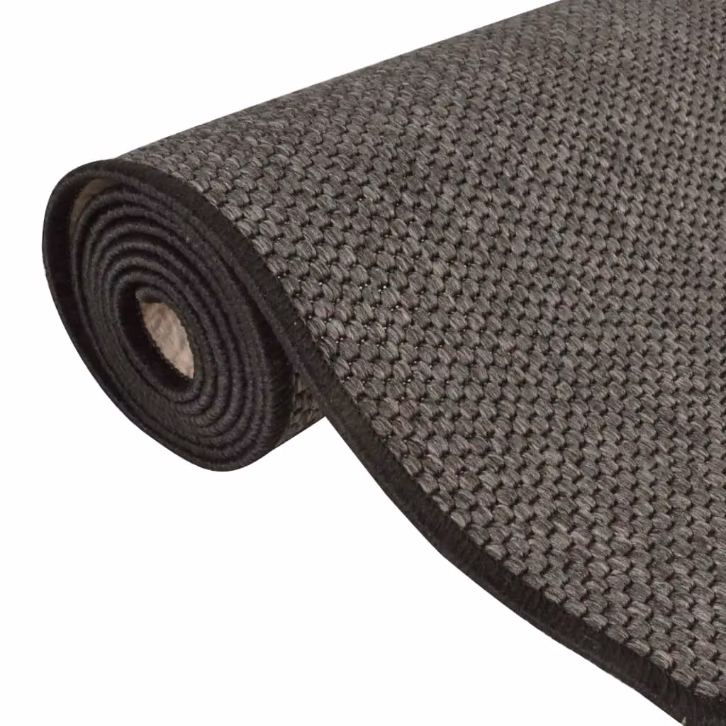 Berkfield Home Sisal Look Carpet Runner in Anthracite and Black, W: 80 cm, L: 250 cm – 3
