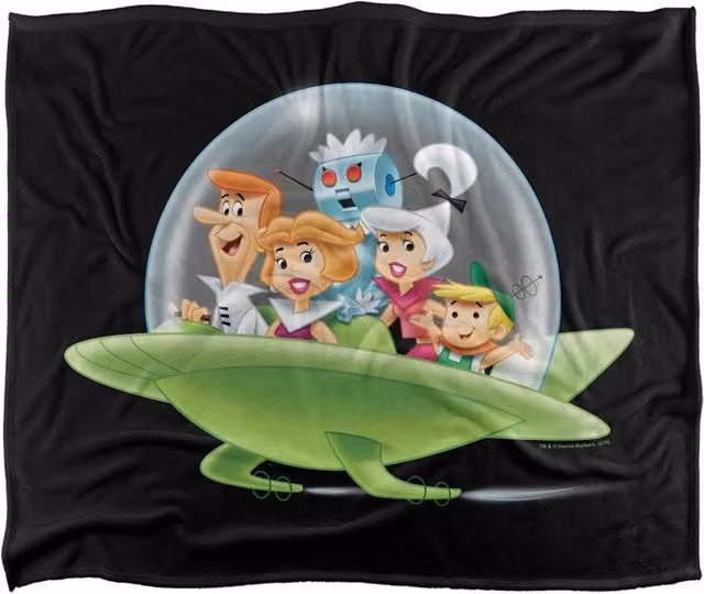 Warner Bros. The Jetsons Family Cruising Super Soft Fluffy Polyester Throw Blanket, Multicolour, Extra Large