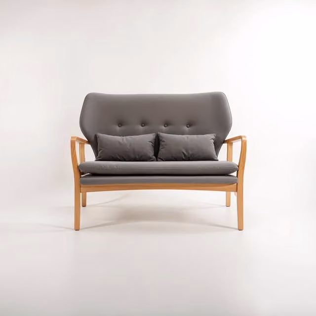 Interiors by Premier Orsina 2 Seat Grey Upholstered Sofa with Birchwood Frame and Scatter Cushions – 1