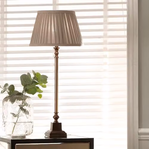 Pacific Lifestyle Empire Pleat Cotton Lampshade in Taupe, Diameter: 35 cm – 2