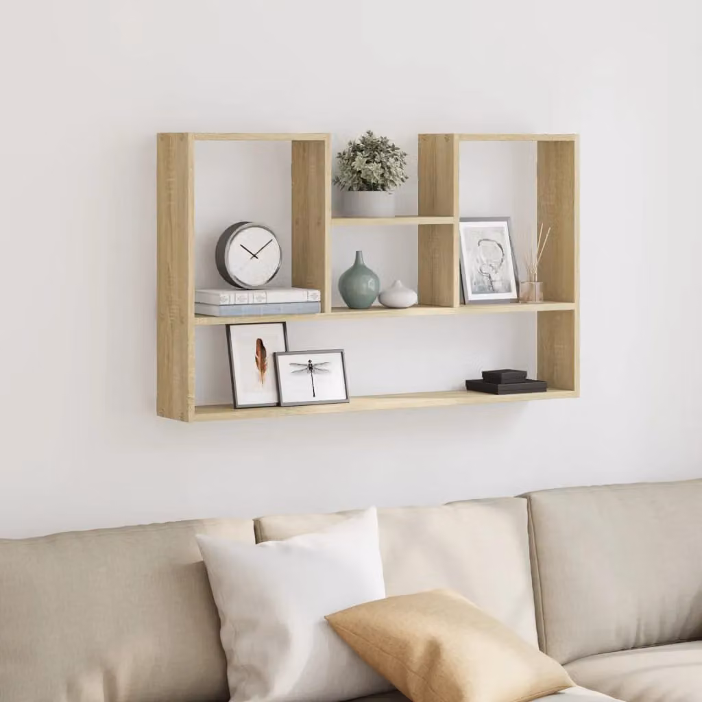 Berkfield Home Sonoma Oak Wall Shelf, Brown, W: 99 cm, D: 15 cm, H: 60 cm – 2