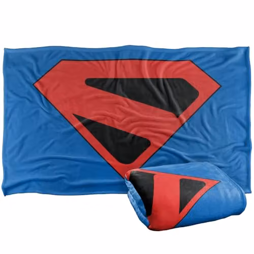 Warner Bros. Superman Shield 1996 Super Soft Fleece Throw Blanket, Multicolour, W: 91.44 cm x D: 91.44 cm x H: 147 cm – 1