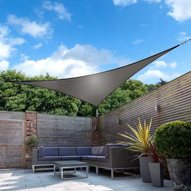 Kookaburra Grey Waterproof Triangle Sun Shade Sail with UPF 50 Protection