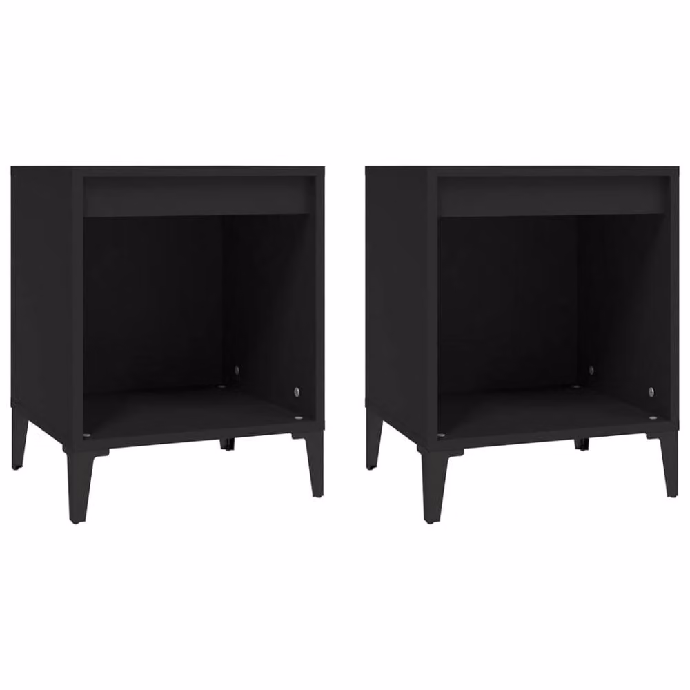 Berkfield Home Elegant Bedside Cabinets, 2 Piece Set in Black, W/D/H: 40 x 35 x 50 cm – 2