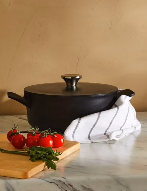 M&S Cast Aluminium 3L Casserole Dish in Charcoal Grey