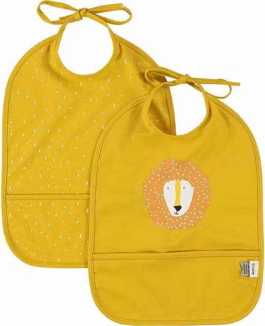 Trixie Mr. Lion Silicone Crumb Catcher Bib 2-Pack in Yellow