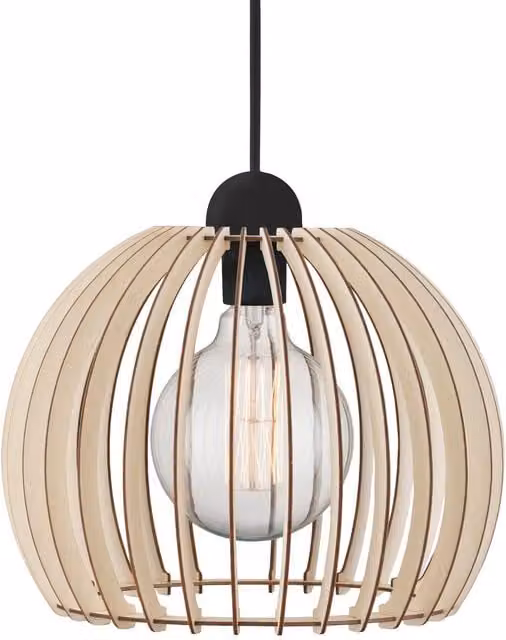 Nordlux Chino Modern Wood Pendant Light, Brown, Diameter: 30 cm, E27
