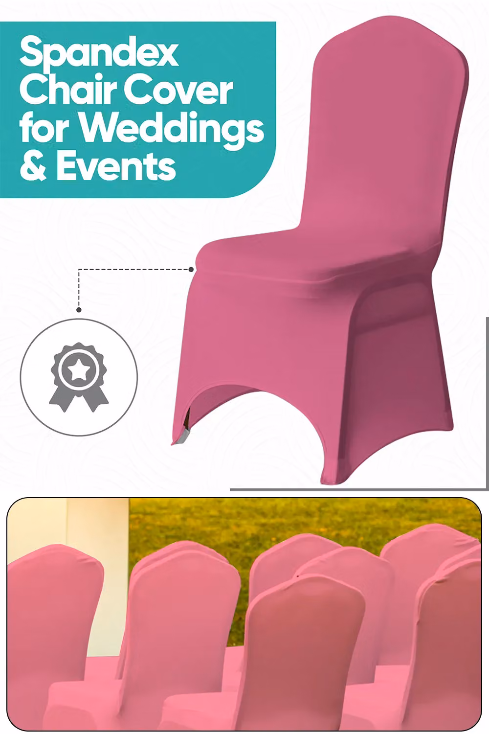 Neel Blue 10-Piece Fuchsia Spandex Arched Front Dining Chair Slipcovers, Stretchable and Washable Fabric – 3