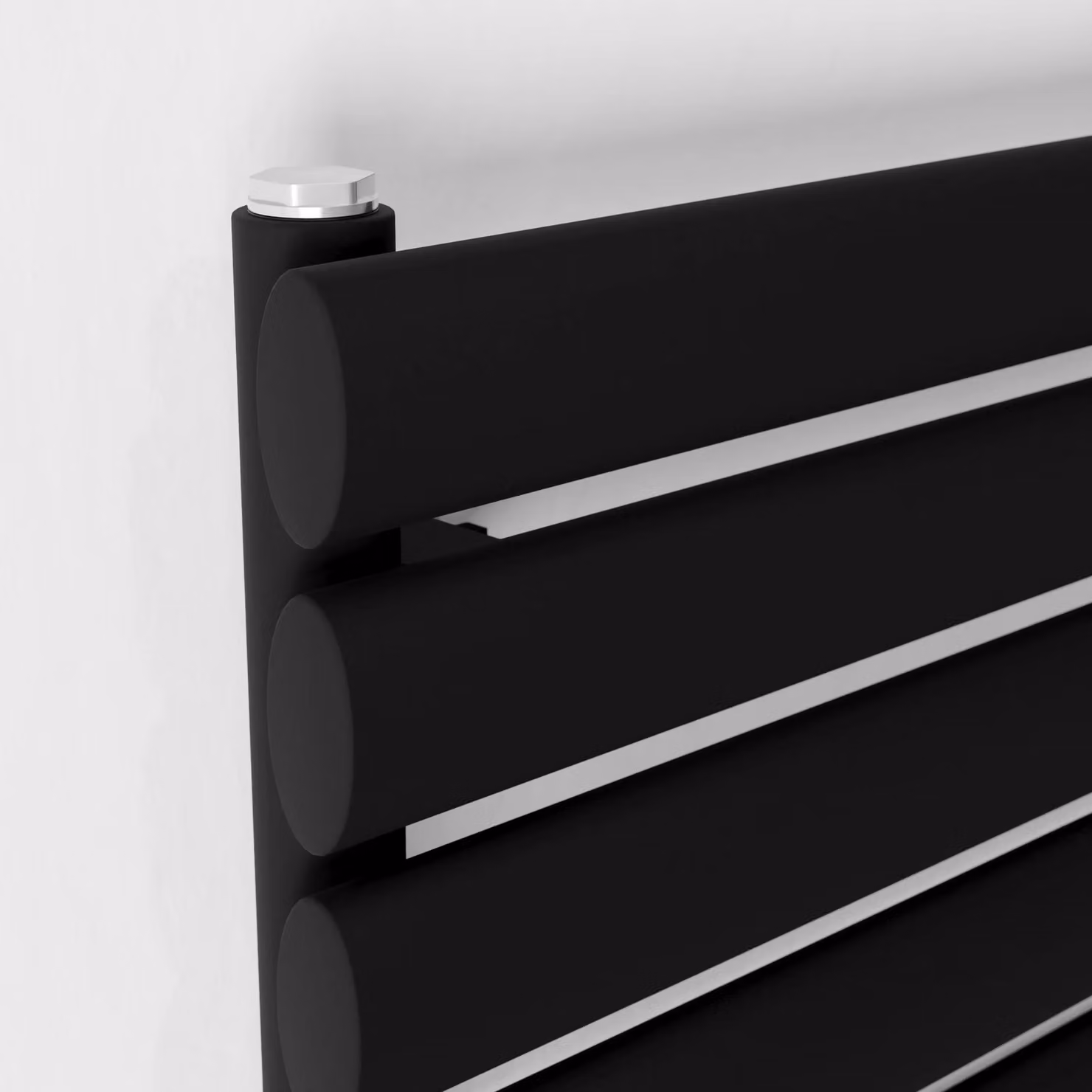Agadon Neo Horizontal Oval Tube Designer Radiator in Black, W/D/H: 41.0 x 18.0 x 180.0 cm – 2