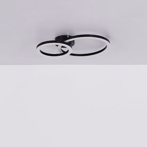 Globo Lighting Modern LED Ring Ceiling Light in Black with Warm White Light – 3