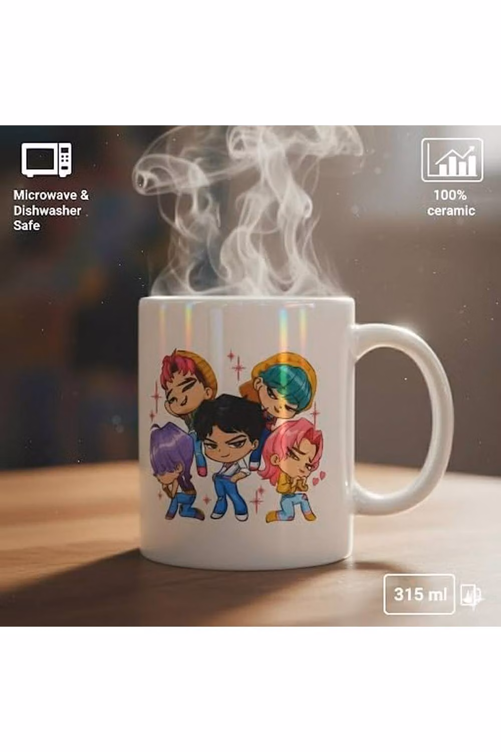 KPop Demon Hunters Saja Boys Ceramic Mug, 315ml, White – 7