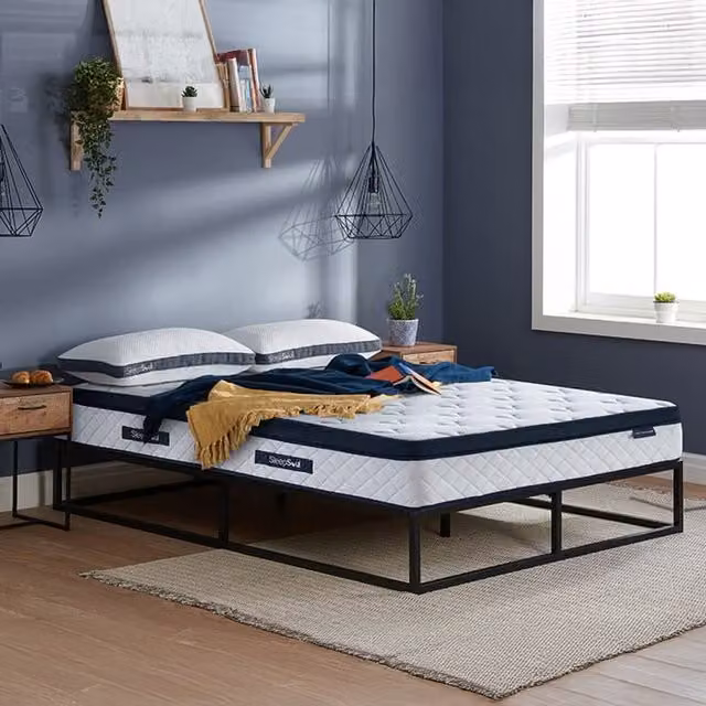 SleepSoul Luna 2000 Comfort Pillow Top Mattress, White, W: 140 cm, D: 190 cm