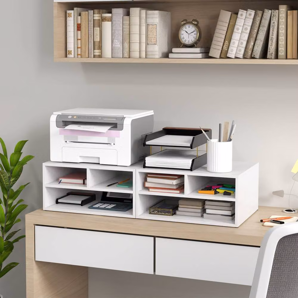 Rolipo 3-Compartment Printer Storage Cabinet in Matt White – 3