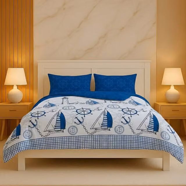 Snug City Pirate Adventure Duvet Cover and Pillowcase Set in Blue, Super King, 200 x 200 cm