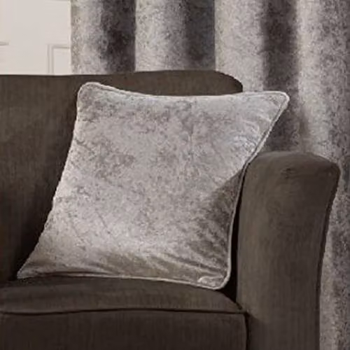 Alan Symonds Silver Crushed Velvet Square Cushion Cover, W/D/H: 45.72 x 45.72 x 45.72 cm – 1