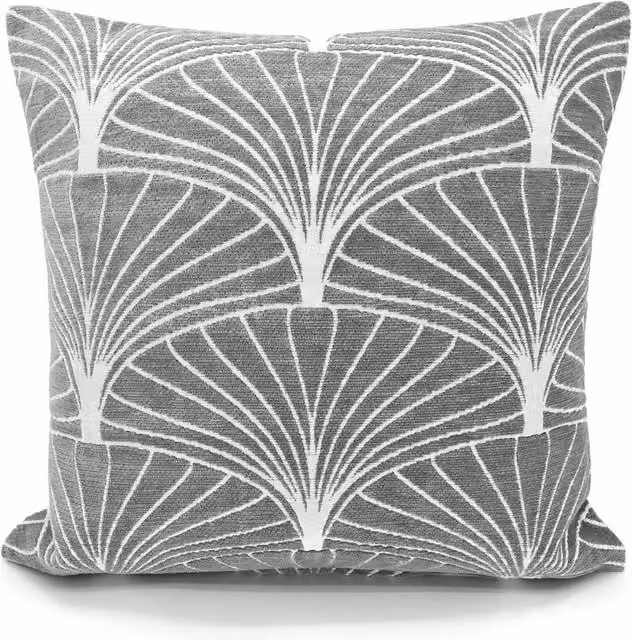 Velosso Palermo Grey Chenille Filled Square Cushion, W x D: 43 x 43 cm