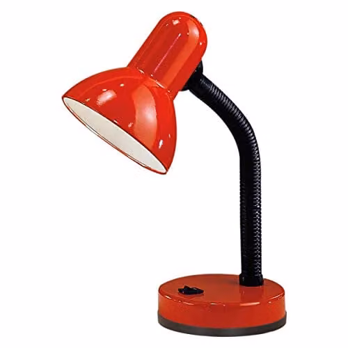 Loops Adjustable Table Lamp in Red with E27 Bulb Socket and Rocker Switch