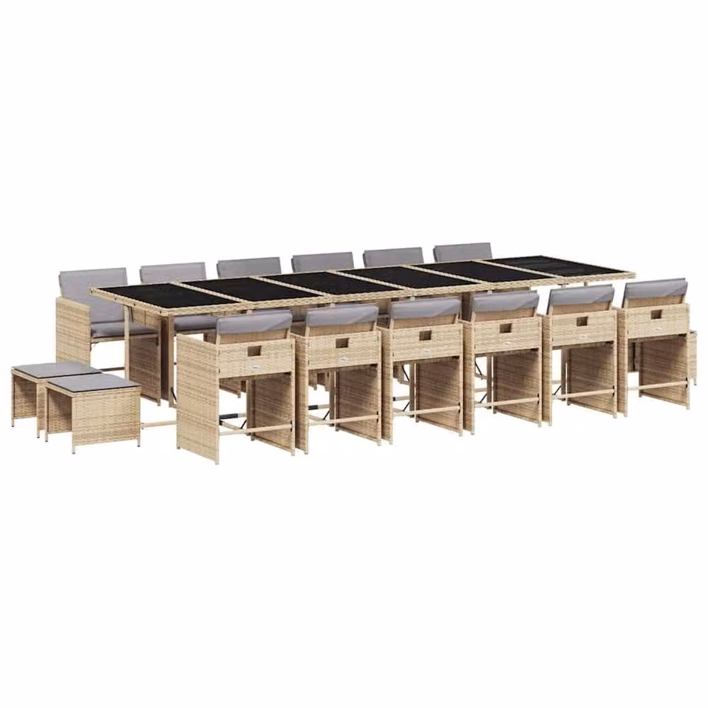 Berkfield Home Garden Dining Set in Beige, Grey and Black – 2