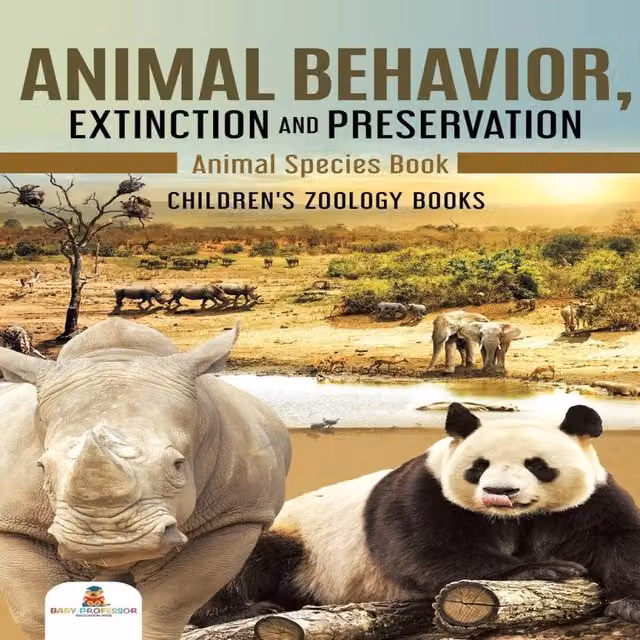 Baby Professor Animal Behavior, Extinction and Preservation Animal Species Book in White