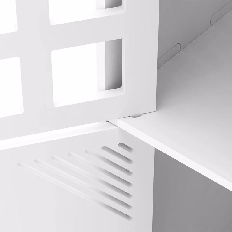 FORGEVIO White Waterproof Bathroom Storage Cabinet with 4 Hinged Doors, W/D/H: 36 x 22 x 75 cm