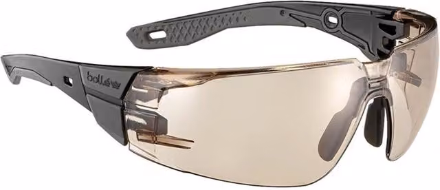 Bolle Rush+ 2.0 Safety Glasses, Medium/Large, Copper Platinum with Orange Mirrored Lenses
