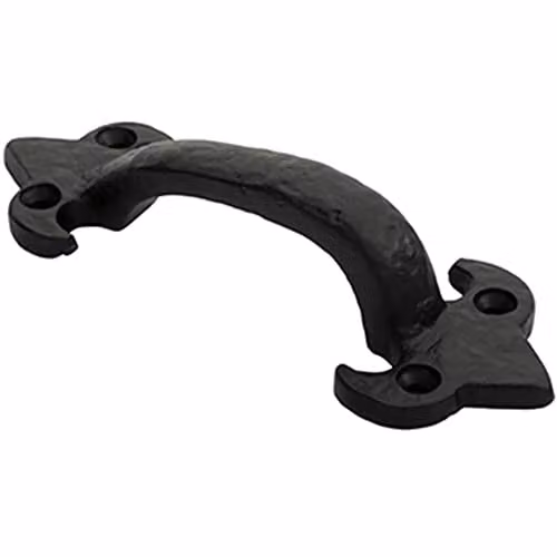 Loops Traditional Forged Iron Pull Handle in Black Antique, W: 13.2 cm, H: 5.0 cm – 1