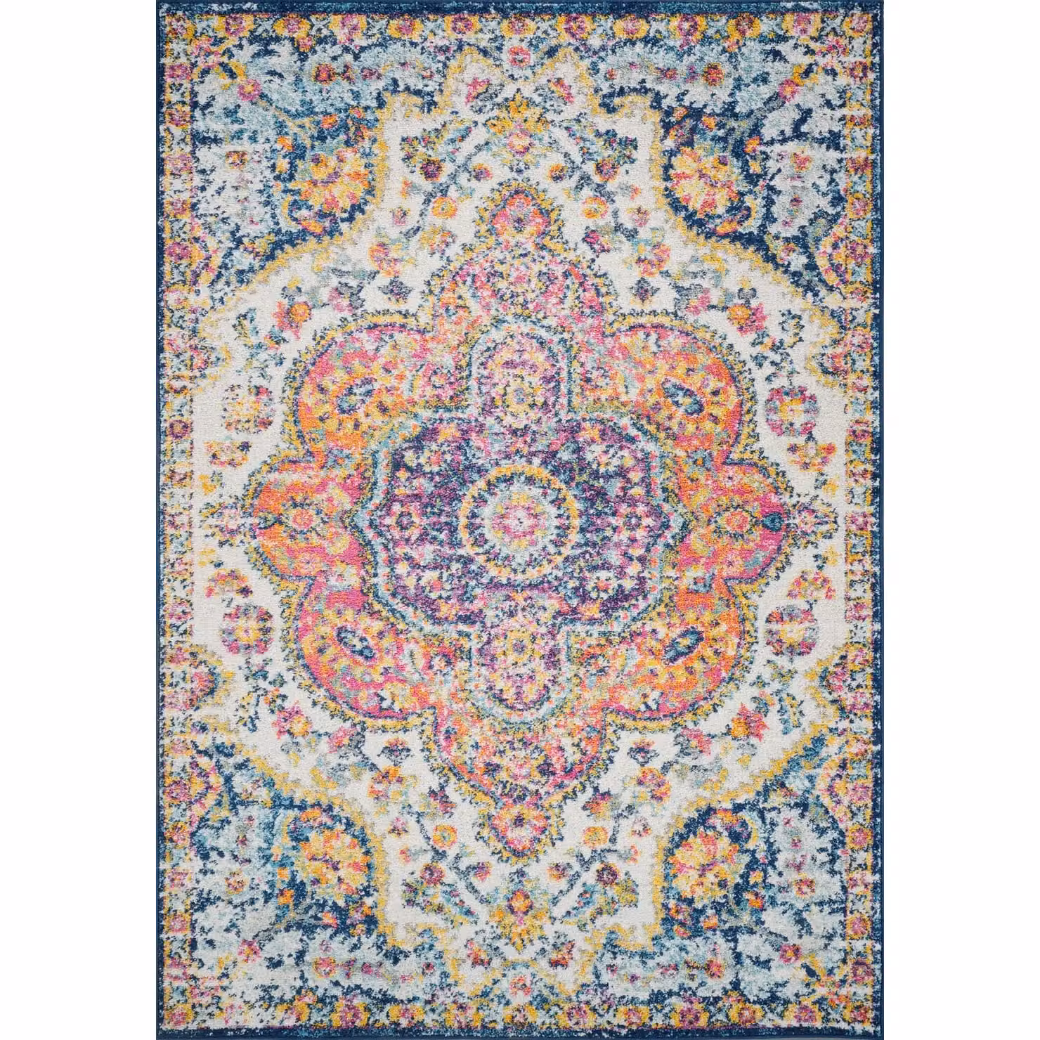 Livabliss Elaziz Vintage Boho Round Rug in Multicolour, Diameter: 200 cm – 2