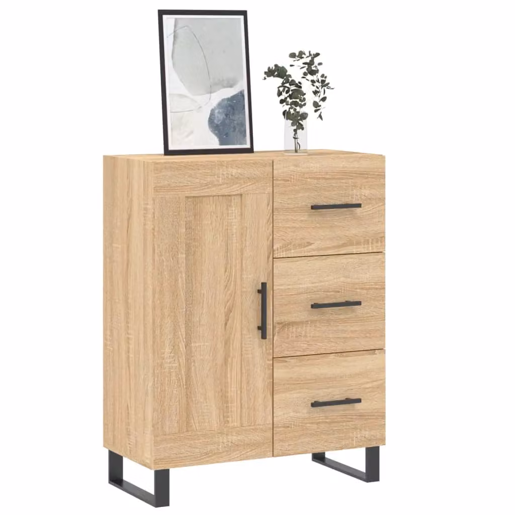 Berkfield Home Sonoma Oak Sideboard in Brown, W/D/H: 69.5 x 34 x 90 cm – 2