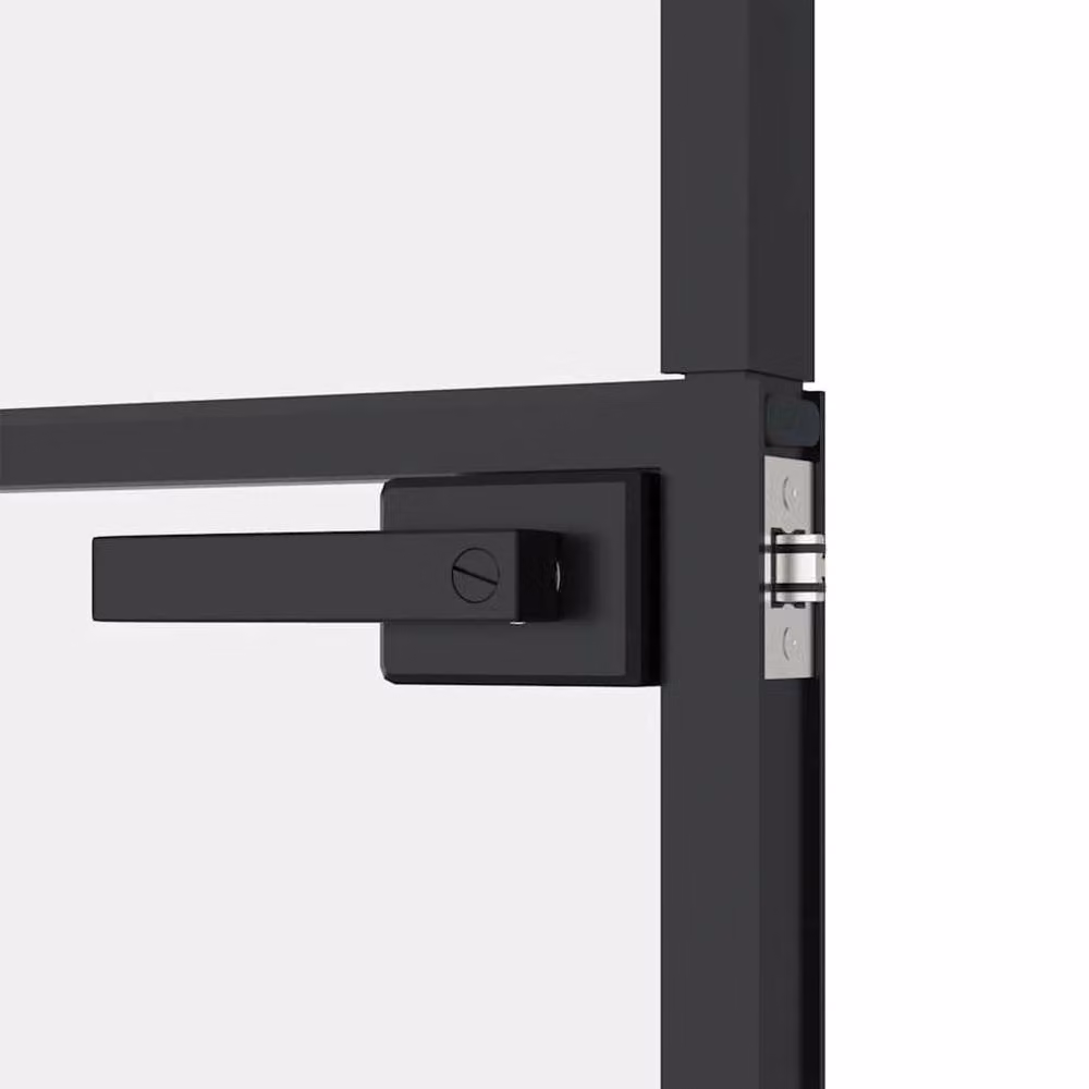 Berkfield Home Modern Interior Door in Black with Tempered Glass and Aluminium, W: 76 cm, H: 201.5 cm – 4