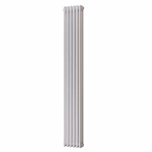 UK Radiators Alpha 3 Column Vertical Traditional Cast-Iron Style Radiator in White, H: 1800 mm, W: 287 mm – 2
