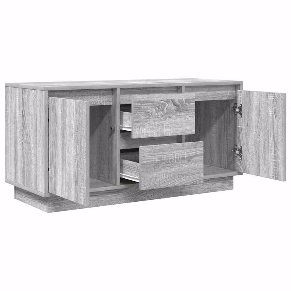 Berkfield Home TV Cabinet with LED Lights in Grey Sonoma, W/D/H: 100 x 41 x 50 cm – 4