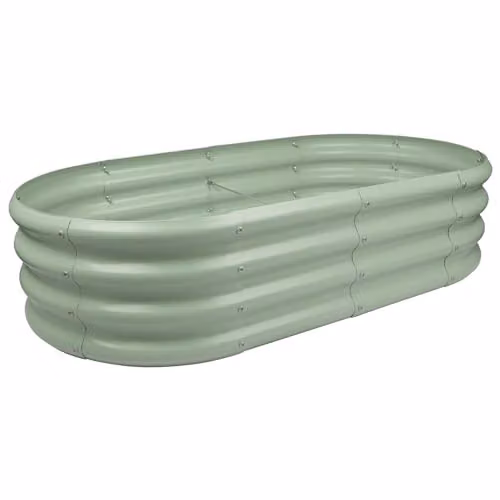 Harbour Housewares Raised Garden Bed in Green, Galvanised Steel Bottomless Planter, W/D/H: 120 x 60 x 30 cm