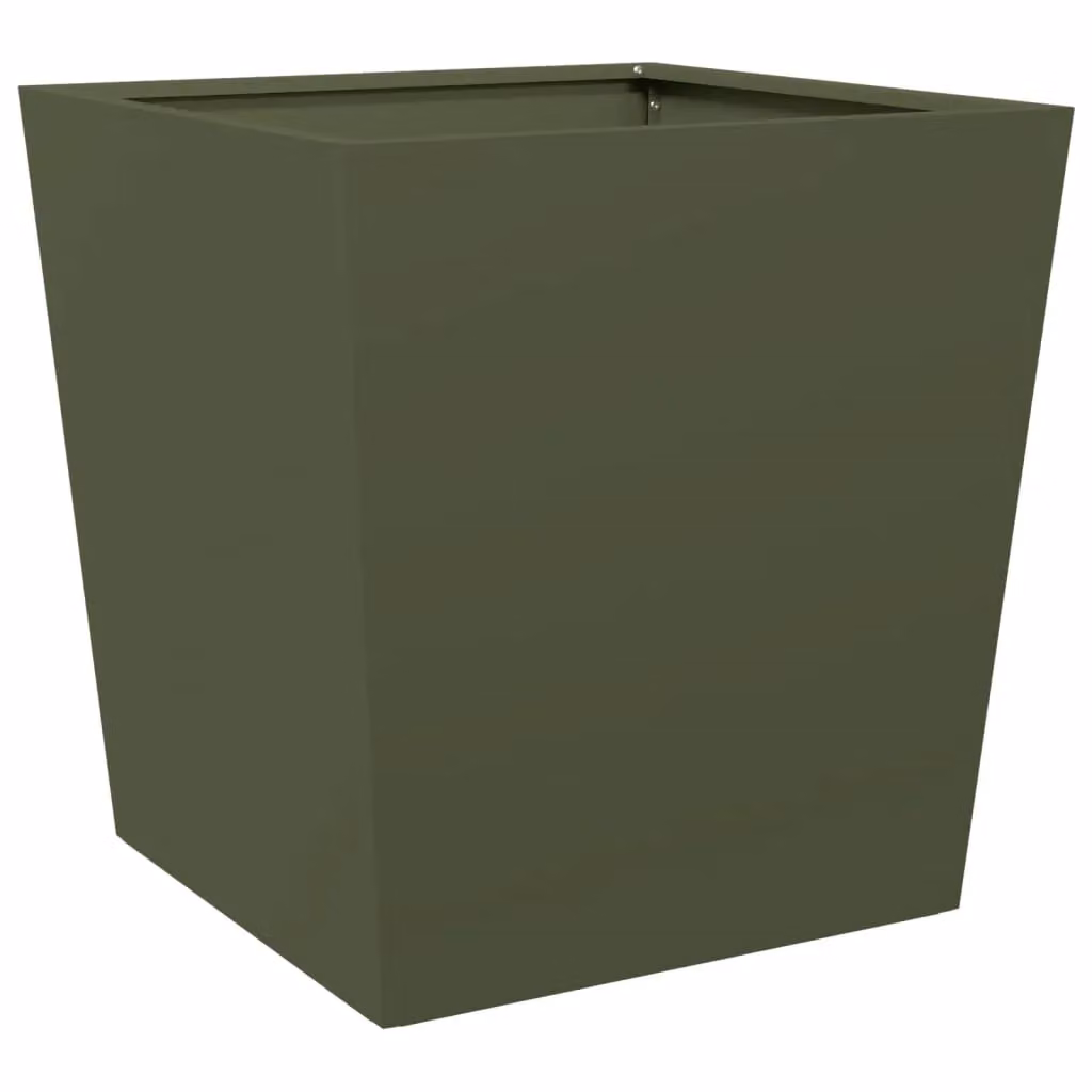 Berkfield Home Steel Garden Planter Tub, Green, W/D/H: 50 x 50 x 50 cm – 2