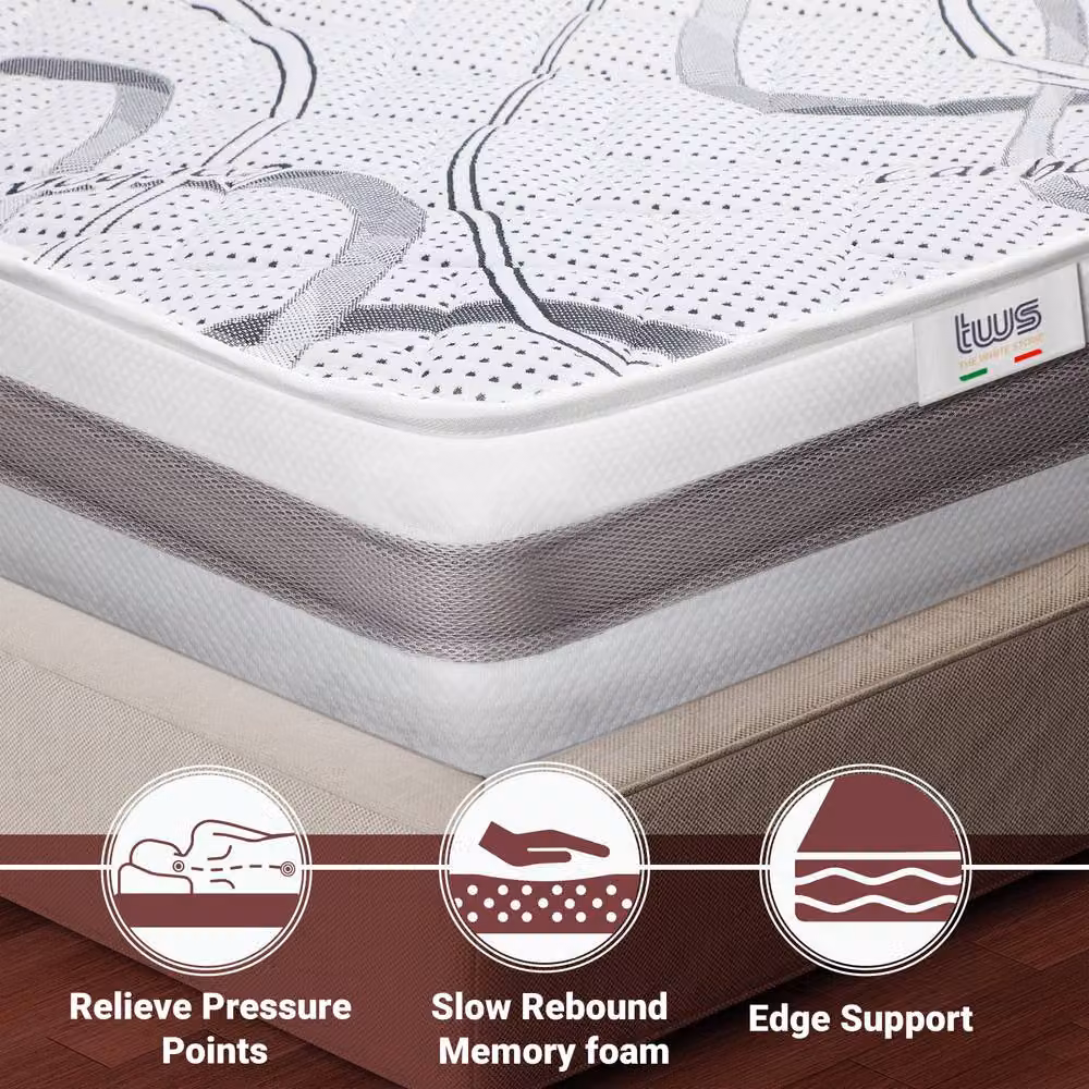 The White Stone Hypoallergenic Memory Foam Mattress in White, H 27 cm x W 115 cm x D 220 cm – 4